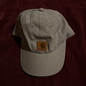 Carhartt Light Taupe Canvas Cap with Leather Patch